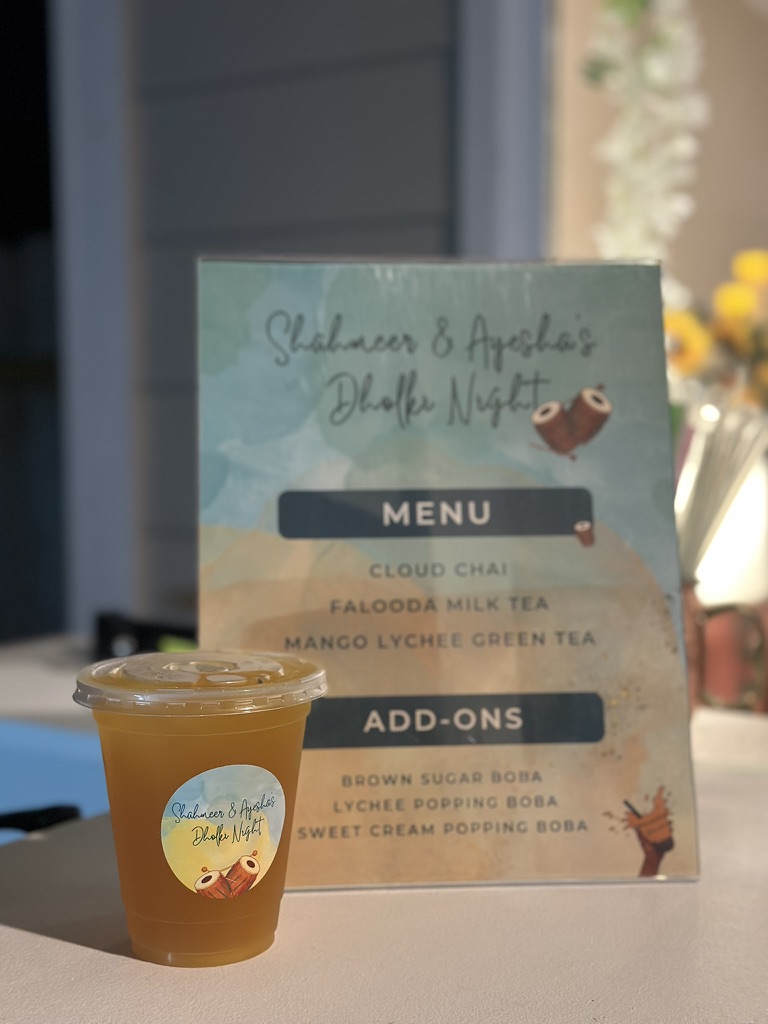 Tan brown chai-based bubble tea